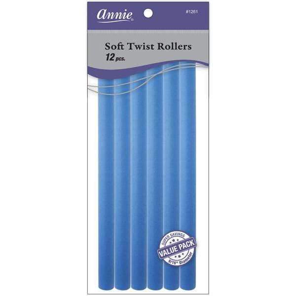 Annie Soft Twist Rollers 10in 12ct Blue Value Pack