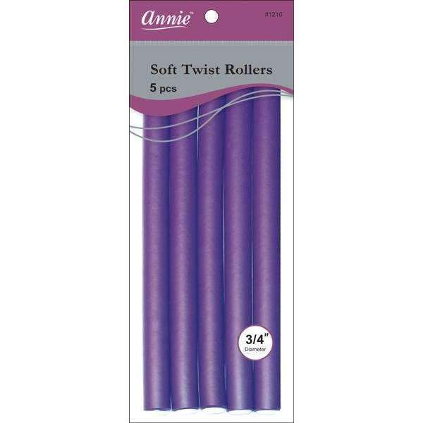 Annie Soft Twist Rollers 10in 5ct Purple - #1210