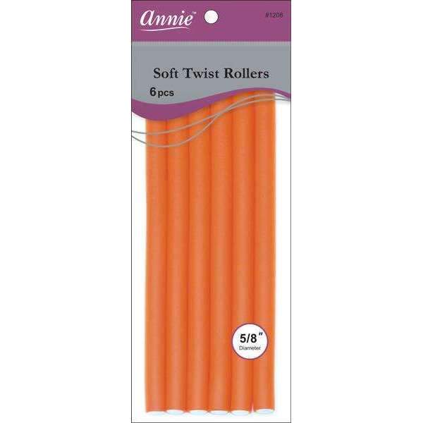 Annie Soft Twist Rollers 10in 6ct Orange - #1208