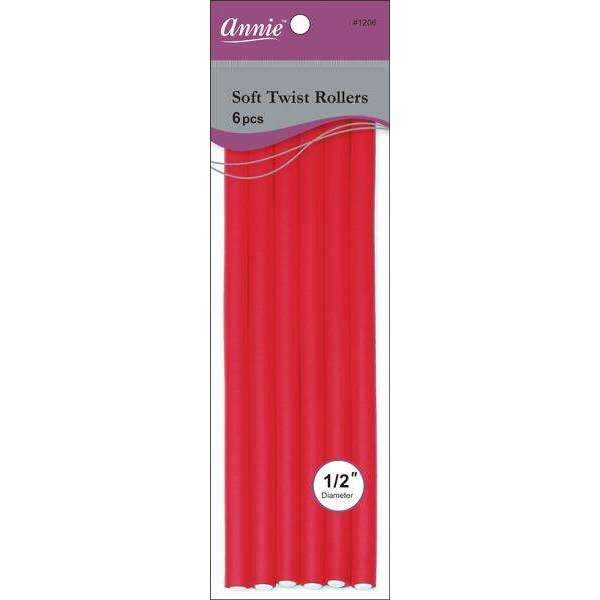 Annie Soft Twist Rollers 10in 6ct Red - #1206