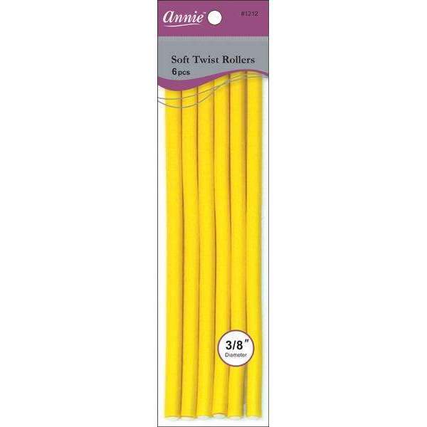 Annie Soft Twist Rollers 10in 6ct Yellow - #1212