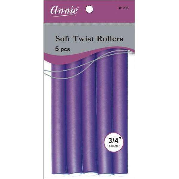 Annie Soft Twist Rollers 7in 5ct Purple - #1205