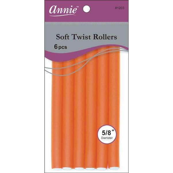 Annie Soft Twist Rollers 7in 6ct Orange - #1203