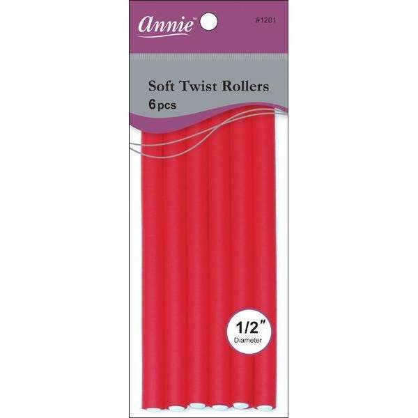 Annie Soft Twist Rollers 7in 6ct Red - #1201