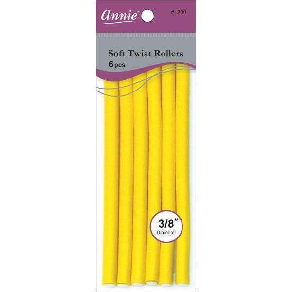 Annie Soft Twist Rollers 7in 6ct Yellow - #1200