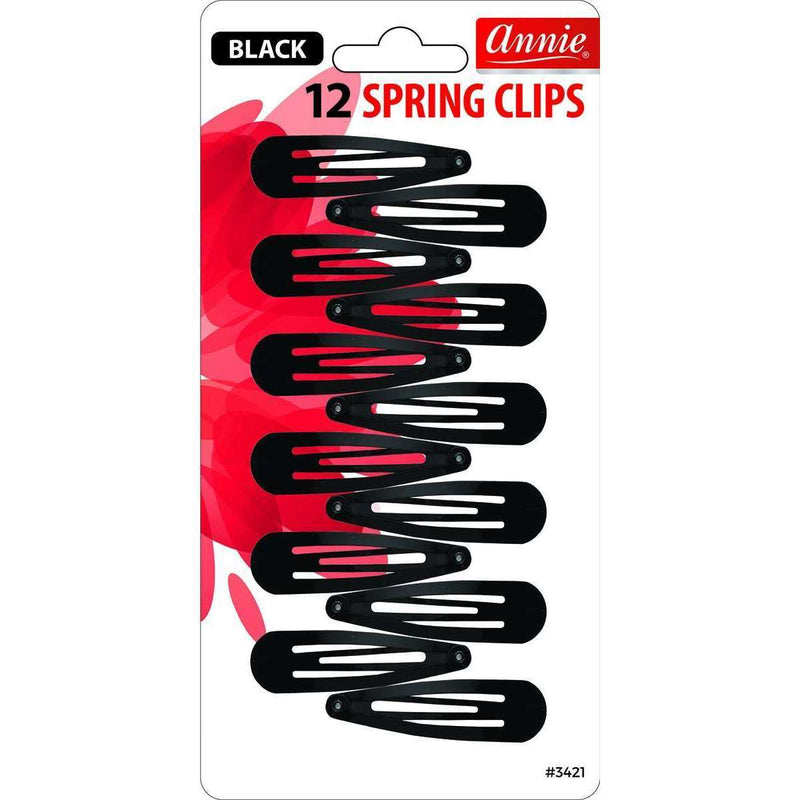 Annie Spring Clips 12ct Black #3421