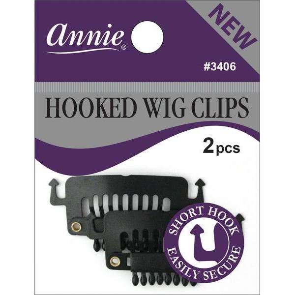 Annie Wig Clips Short Hooked 2Ct #3406