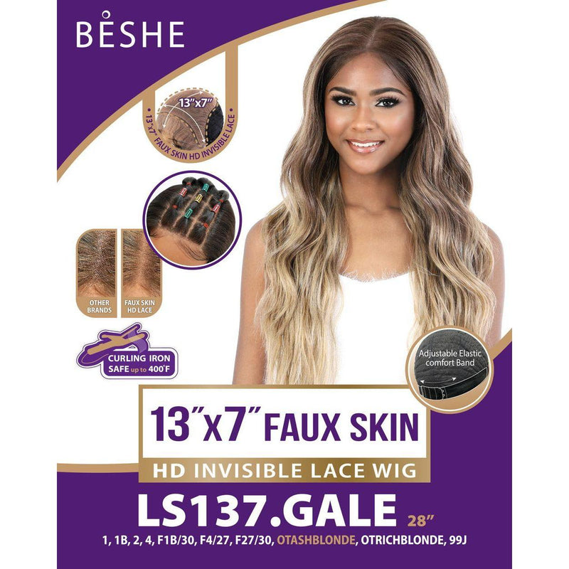 Beshe 13"X 7" Faux Skin HD Invisible Lace Wig LS137-Gale 28"