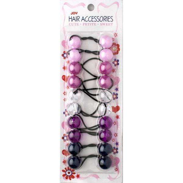 Joy Twin Beads Ponytailers 10Ct Asst Color #16280