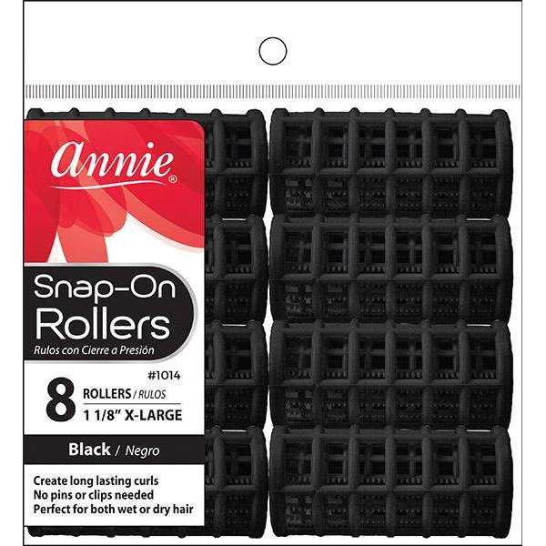 Annie Snap-On Rollers Size XL 8Ct Black #1014