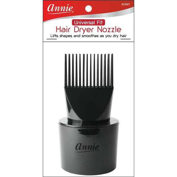 Annie Universal Fit Hair Dryer Nozzle Black #2987