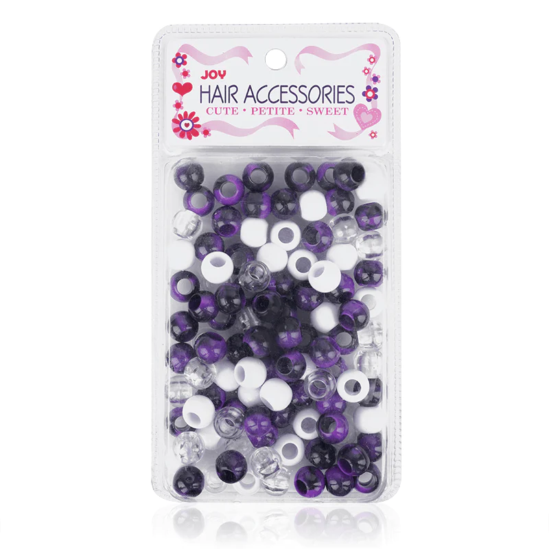 Joy Round Plastic Beads XL Dark Purple Two Tone Mix #1917