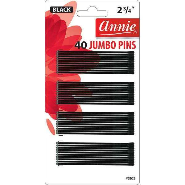 Annie Jumbo Pins 2 3/4In 40Ct Black #3103