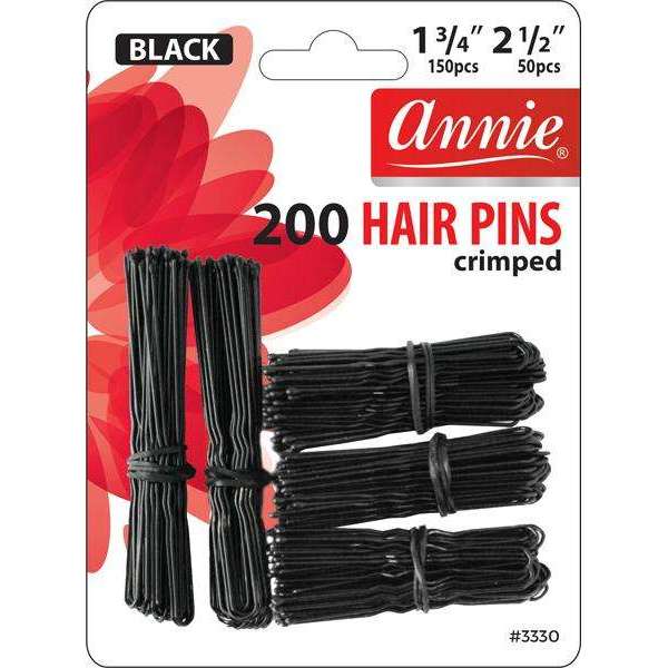 Annie Hair Pins 1 3/4" & 2 1/2" 200Ct Black #3330