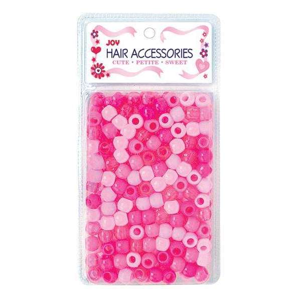 Joy Round Plastic Beads Large Size 240 Ct Pink Asst Color #1897