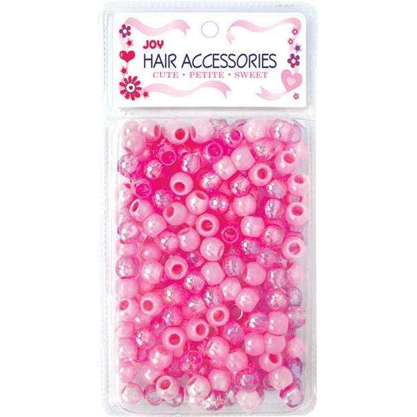 Joy Round Plastic Beads Large Size 240 Ct Pink Asst Color #1901