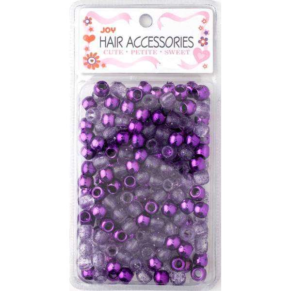 Joy Round Plastic Beads Large Size 240 Ct Purple Asst Color #1906