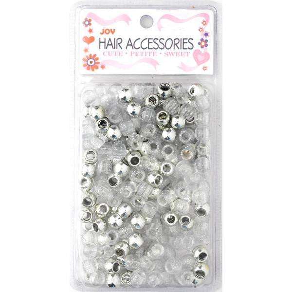 Joy Round Plastic Beads Large Size 240 Ct Silver Asst Color #1902