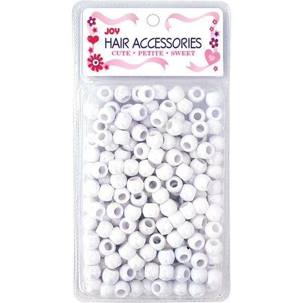 Joy Round Plastic Beads Large Size 240 Ct White #1896