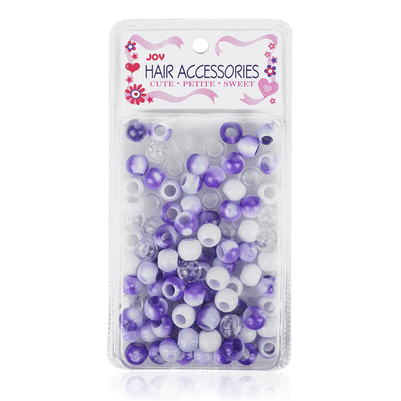 Joy Round Plastic Beads XL Purple Two Tone Mix #1916
