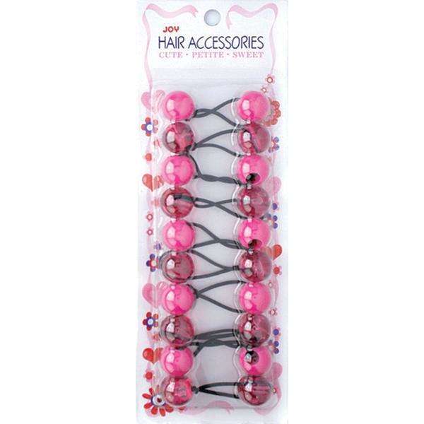 Joy Twin beads Ponytailer 10ct Asst Hot Pink #16253