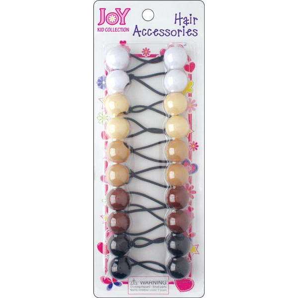 Joy Twin Beads Ponytailers 10Ct Asst Brown #16067