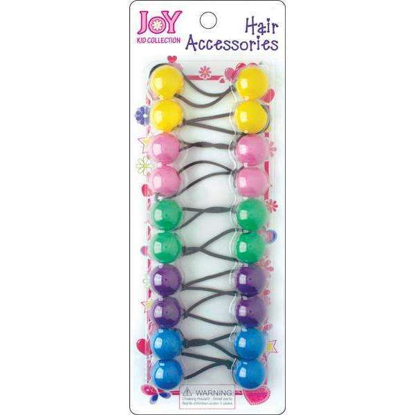 Joy Twin Beads Ponytailers 10Ct Asst Color #16069