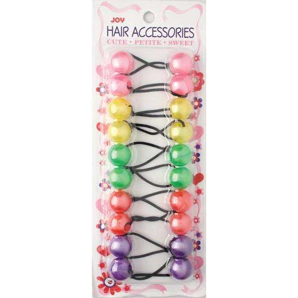Joy Twin Beads Ponytailers 10Ct Asst Color #16085