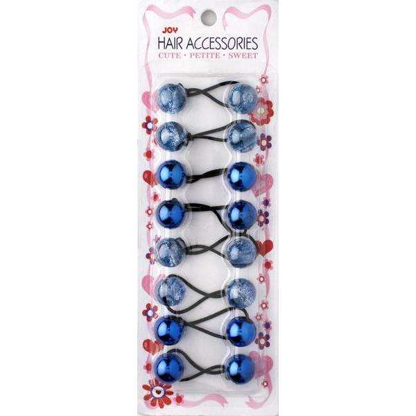 Joy Twin Beads Ponytailers 8Ct Assorted Blue #16274