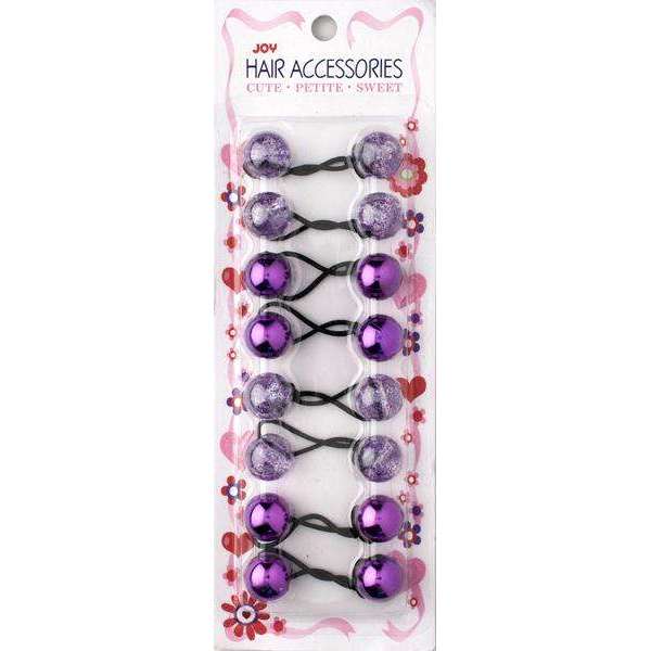 Joy Twin Beads Ponytailers 8Ct Assorted Purple #16273