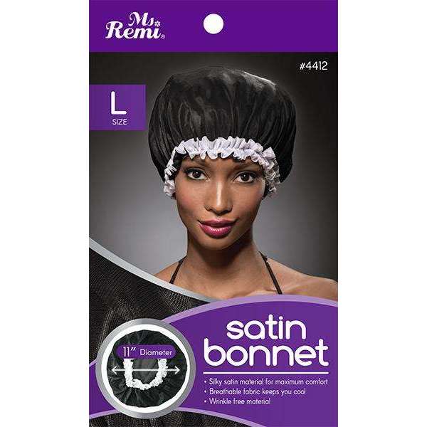 Ms. Remi Satin Bonnet L Black #4412