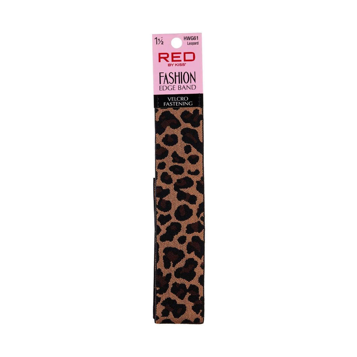 RED BY KISS Fashion EDGE BAND - 1 1/2” - Hook & Loop Fastening - LEOPARD #HWG61