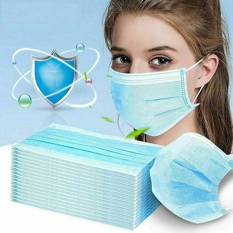 3-Layers Cloth Fabric Face Mouth Mask - 50 Masks