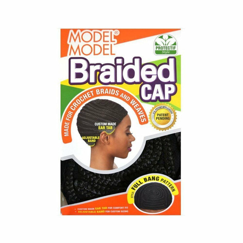 Model Model Braided Cap Full Bang Pattern Hair Crochet Weaves Wigs Adjustable