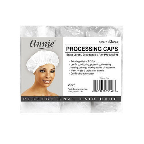 Annie Processing Caps Coloring Perm Shower Treatment Vinyl Large Clear 21" #3542