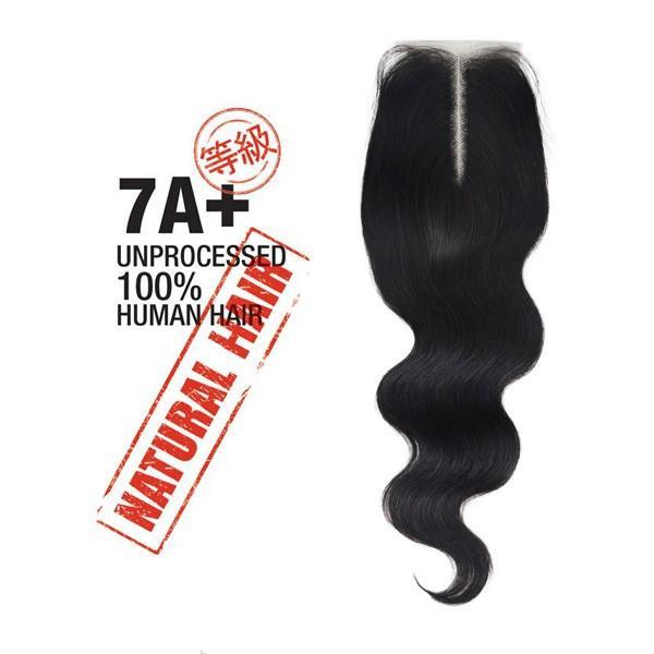 MODEL MODEL 100% UNPROCESSED NATURAL HUMAN HAIR 7A+ BODY WAVE 2.25" X 4.5" CLOSURE
