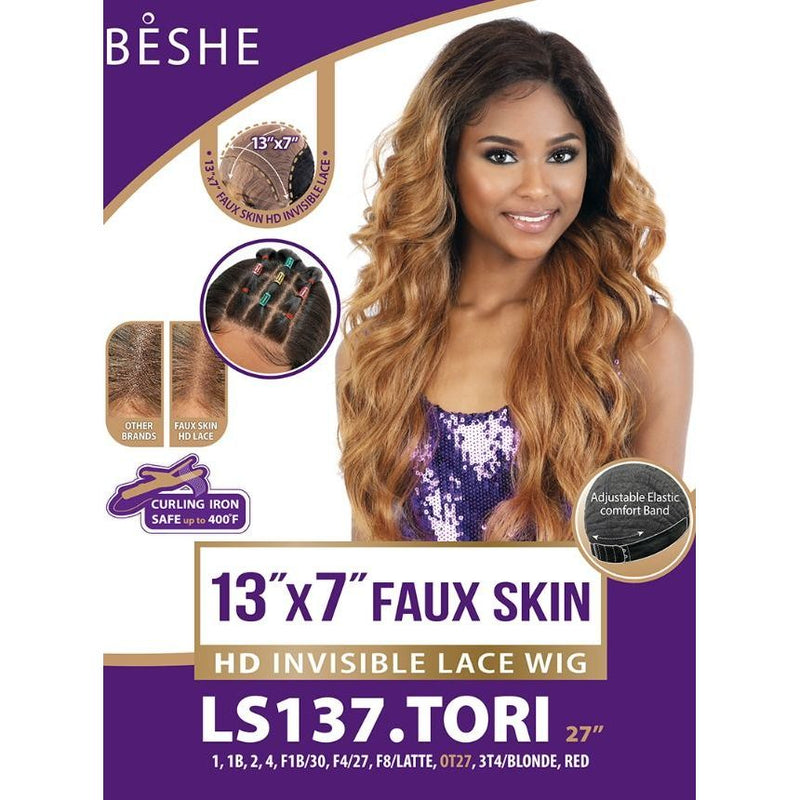 Beshe Premium Synthetic 13x7 HD Invisible Fake Skin Lace Wig - LS137.TORI